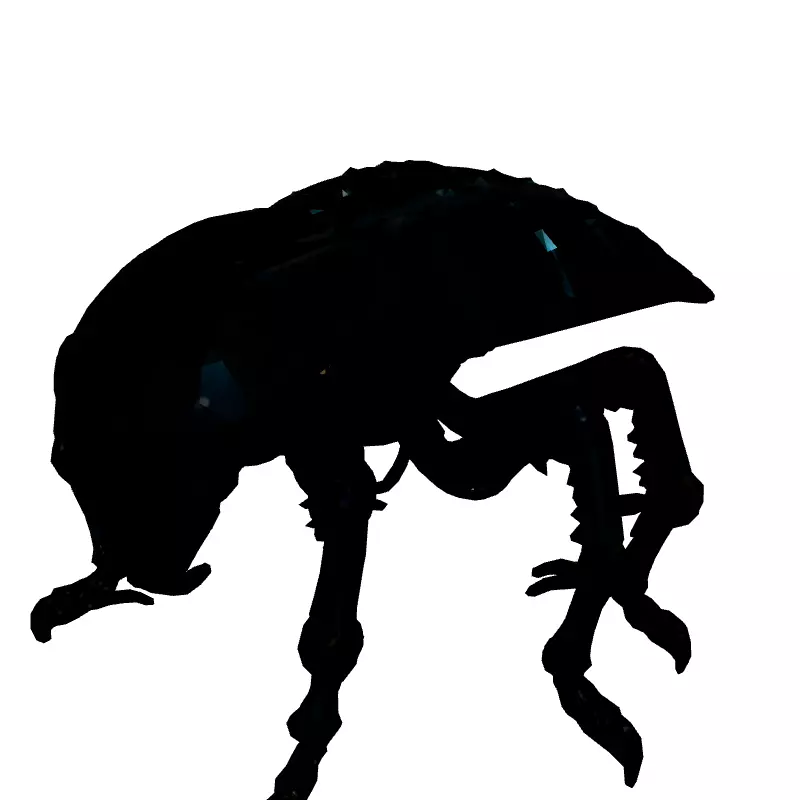 SciFi Robotic Beetle Animated Game Asset Low-poly 3D model_2