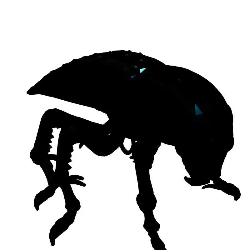 SciFi Robotic Beetle Animated Game Asset Low-poly 3D model_3
