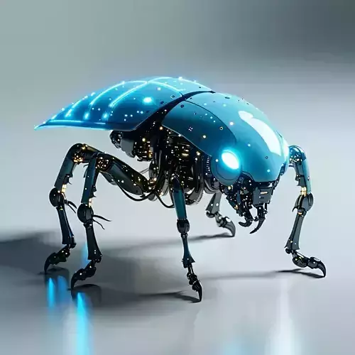 SciFi Robotic Beetle Animated Game Asset Low-poly 3D model