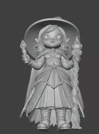 Cartoon Female Witch Chibi Magic 3D print model_5