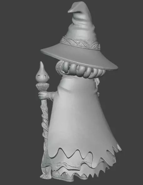 Cartoon Female Witch Chibi Magic 3D print model_3