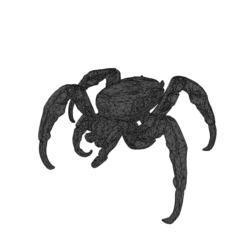 SciFi Mechanical Spider Robot Rigged Low-poly 3D model_9