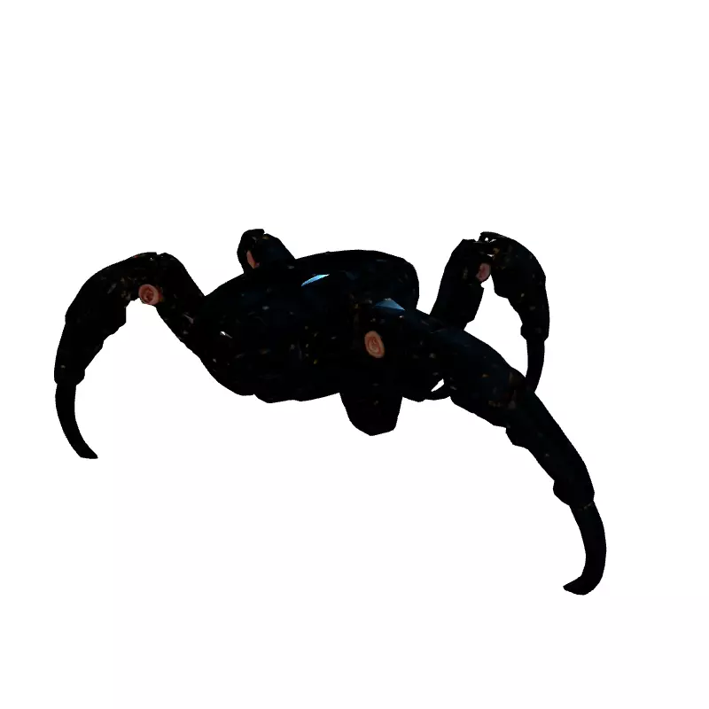 SciFi Mechanical Spider Robot Rigged Low-poly 3D model_6