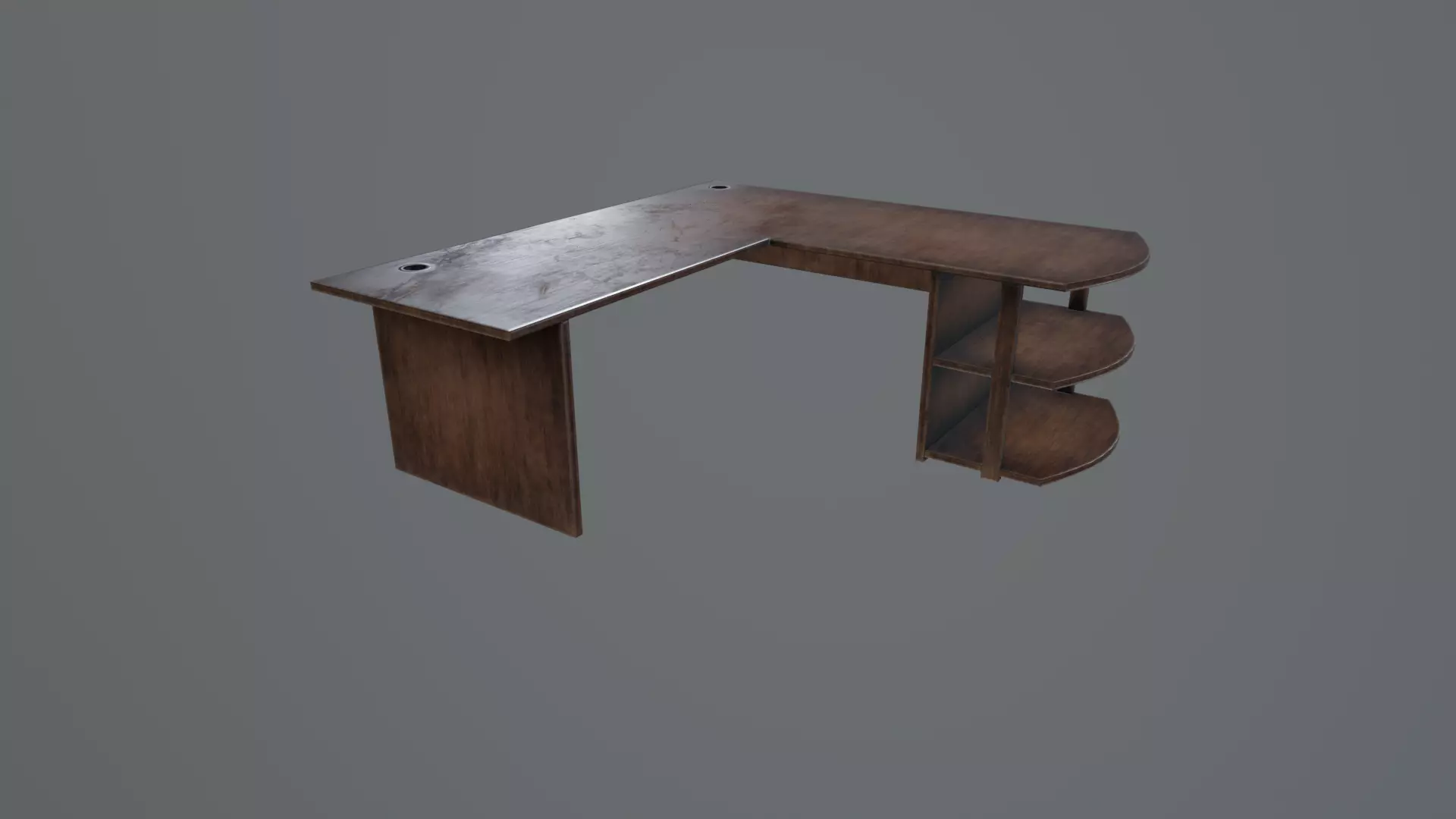 Office Table Low-poly 3D model_7