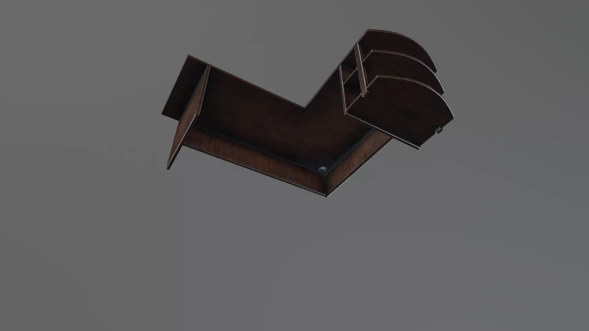 Office Table Low-poly 3D model_5