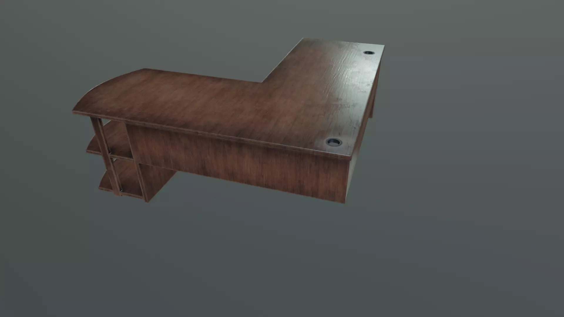 Office Table Low-poly 3D model_2