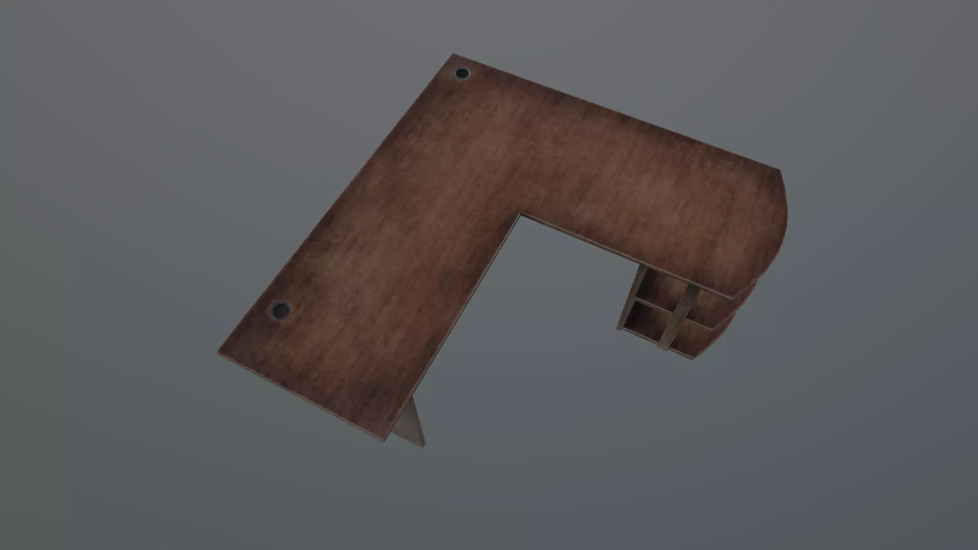 Office Table Low-poly 3D model_4