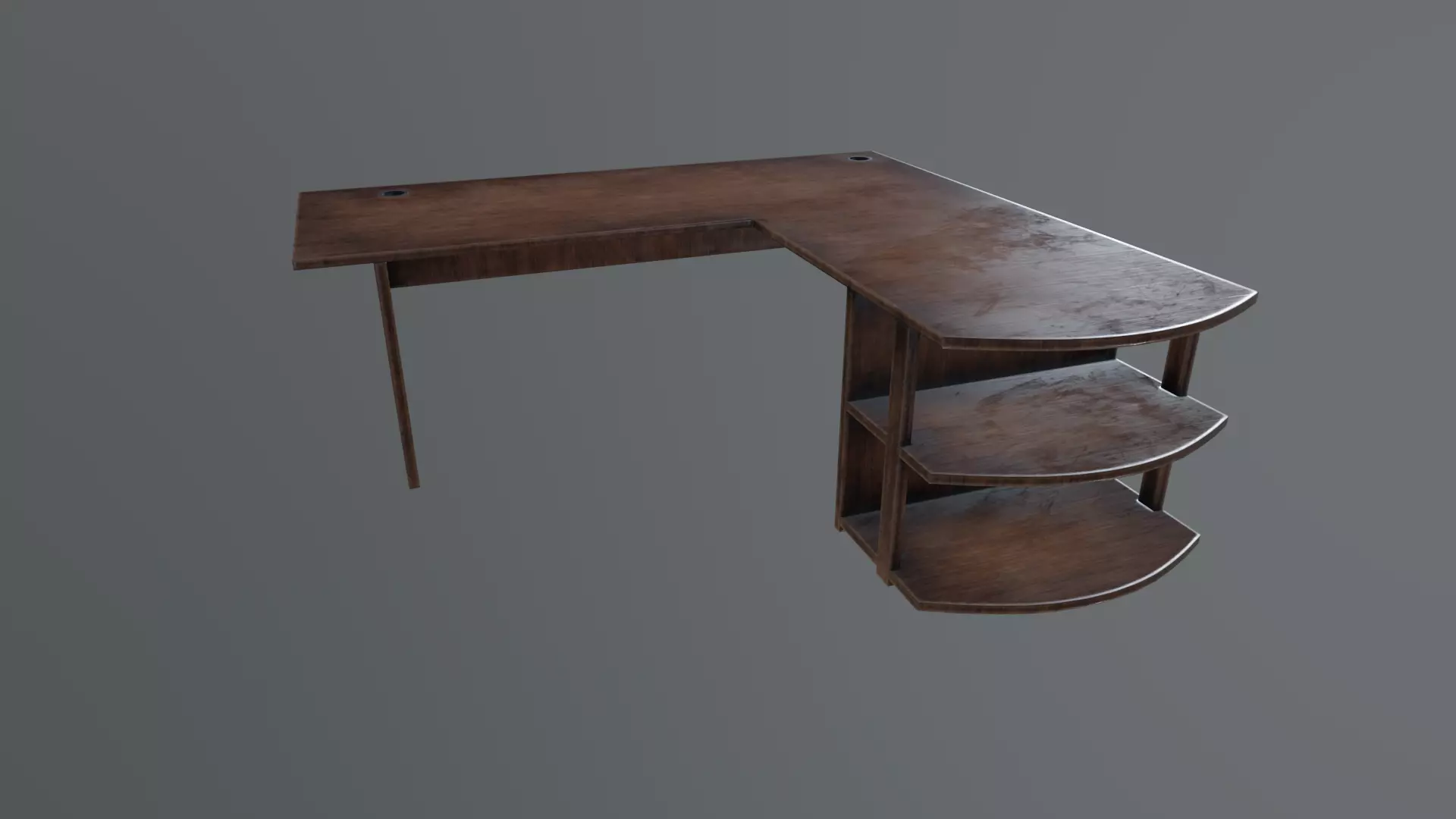 Office Table Low-poly 3D model_0