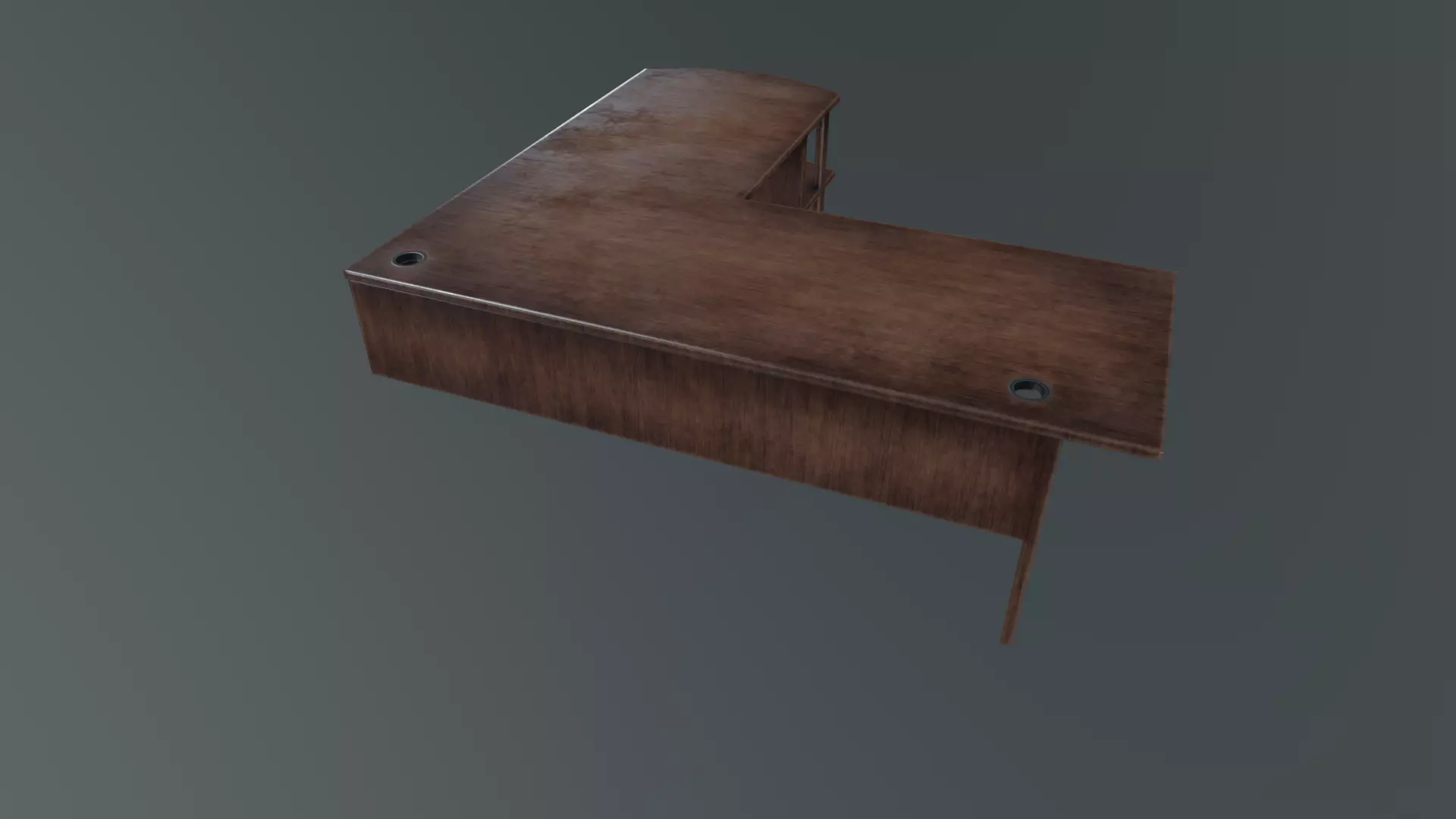 Office Table Low-poly 3D model_3