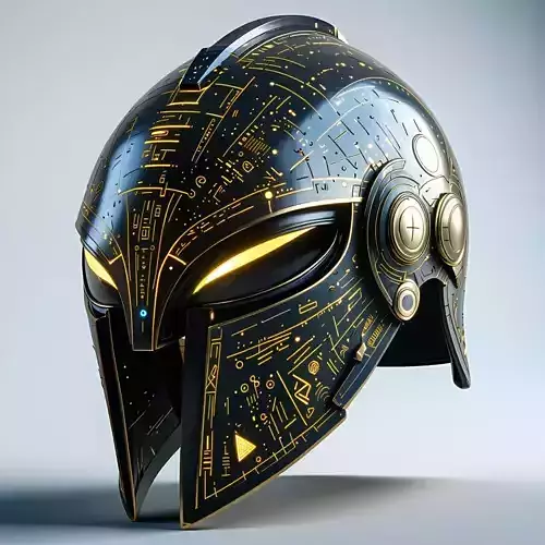 SciFi Warrior Helmet with Runes