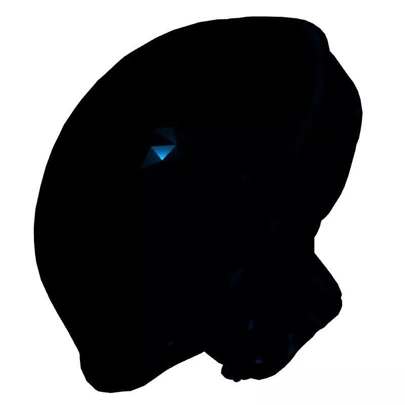 SciFi Alien Helmet with Blue Lights Low-poly 3D model_2