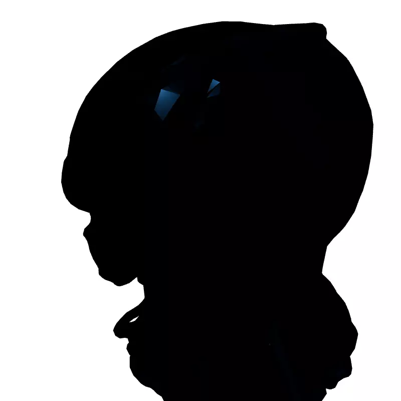 SciFi Alien Helmet with Blue Lights Low-poly 3D model_5