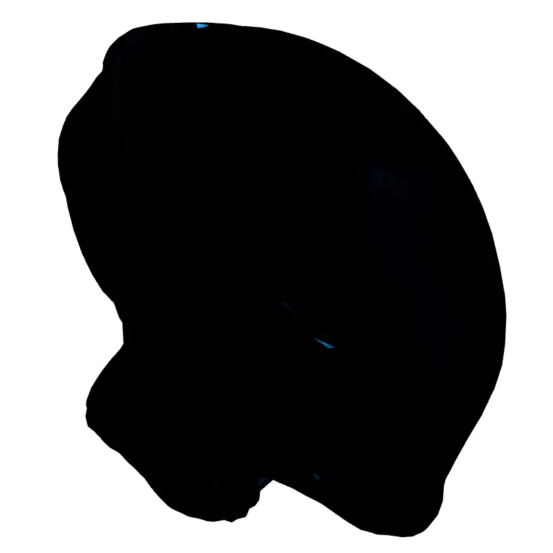 SciFi Alien Helmet with Blue Lights Low-poly 3D model_3