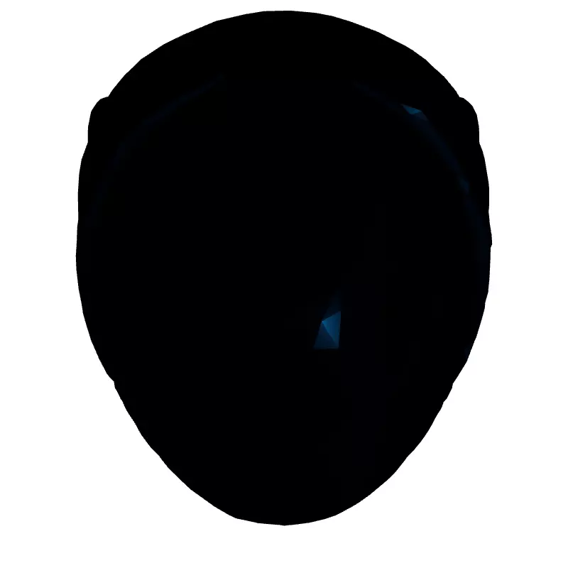 SciFi Alien Helmet with Blue Lights Low-poly 3D model_8