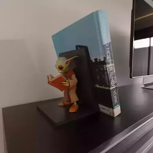 alien reading book book stand  3D print model