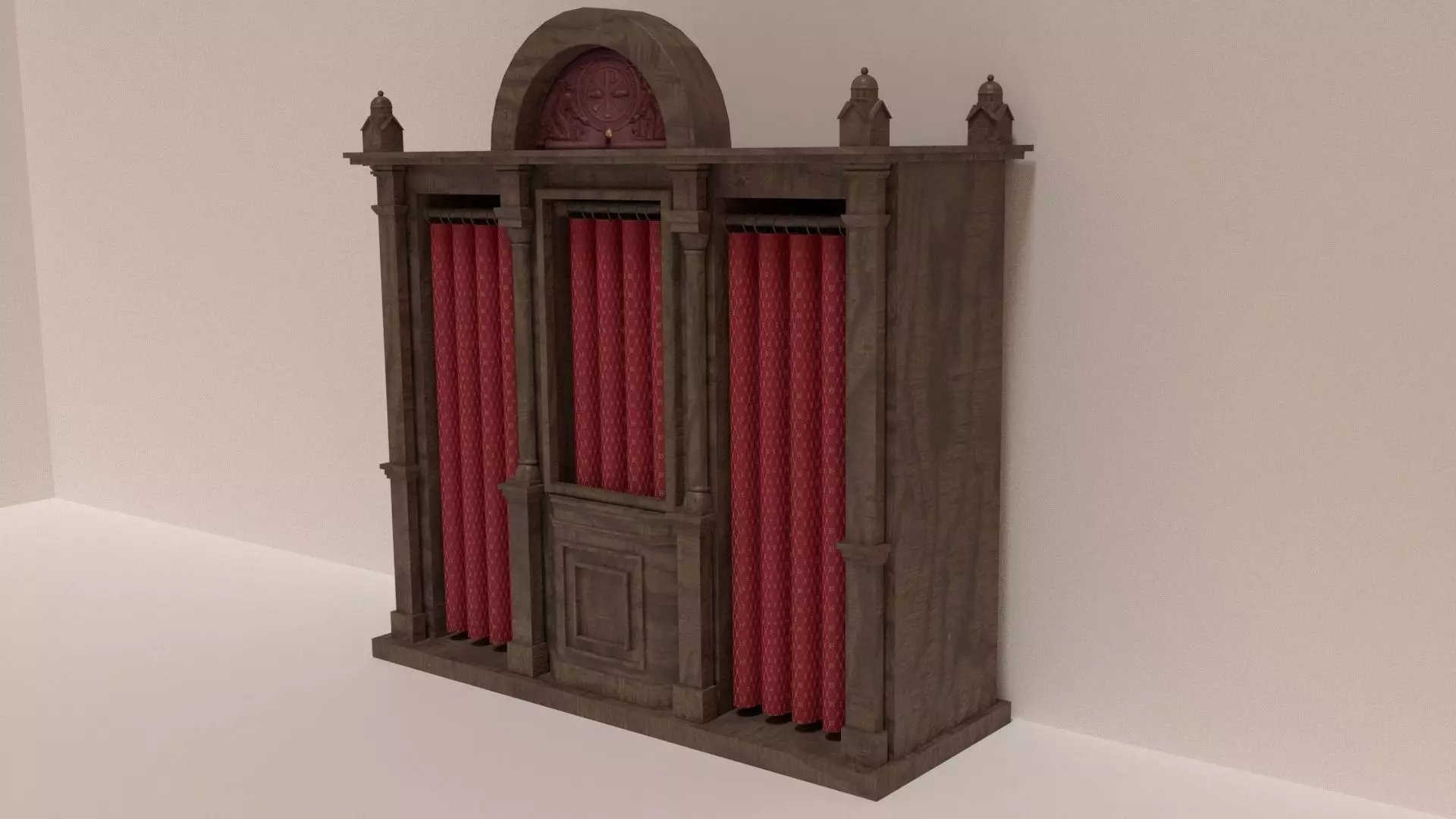 confessional chair 3D model_0