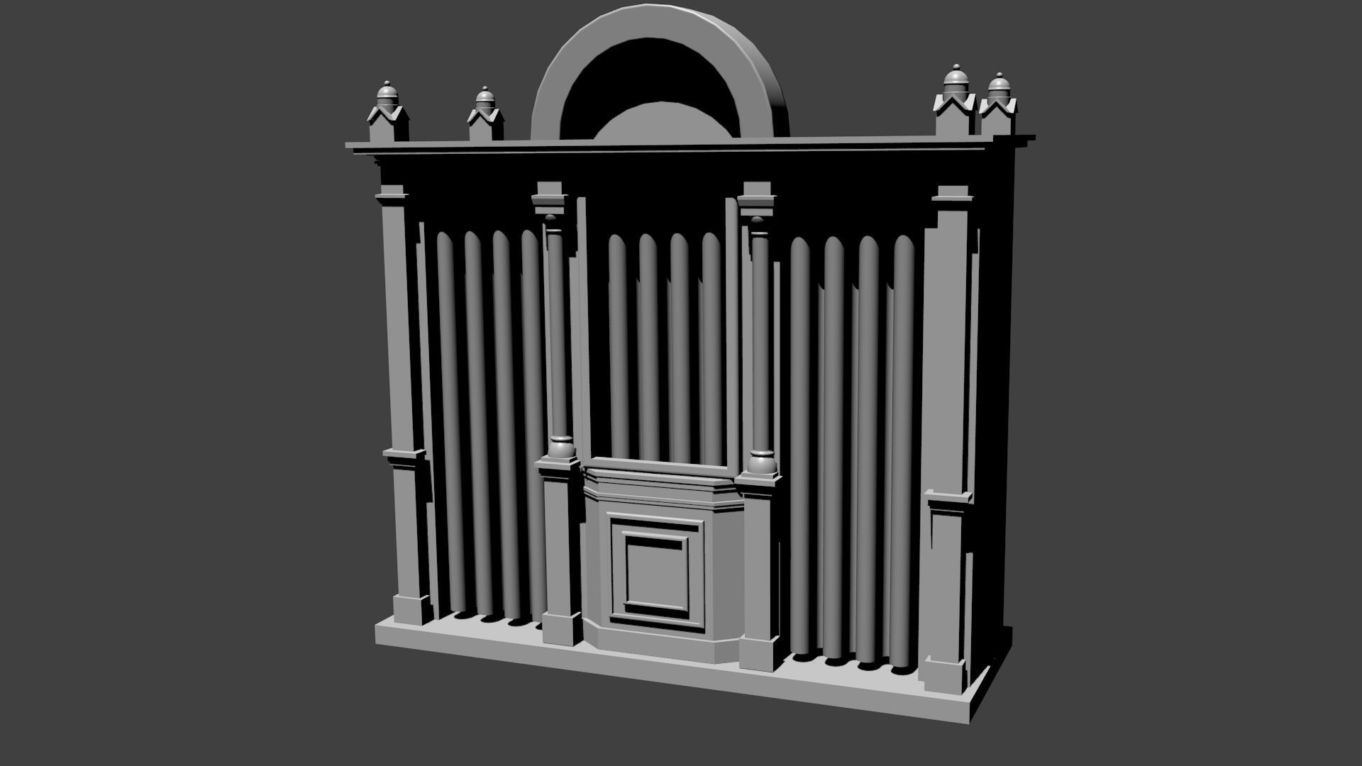 confessional chair 3D model_4