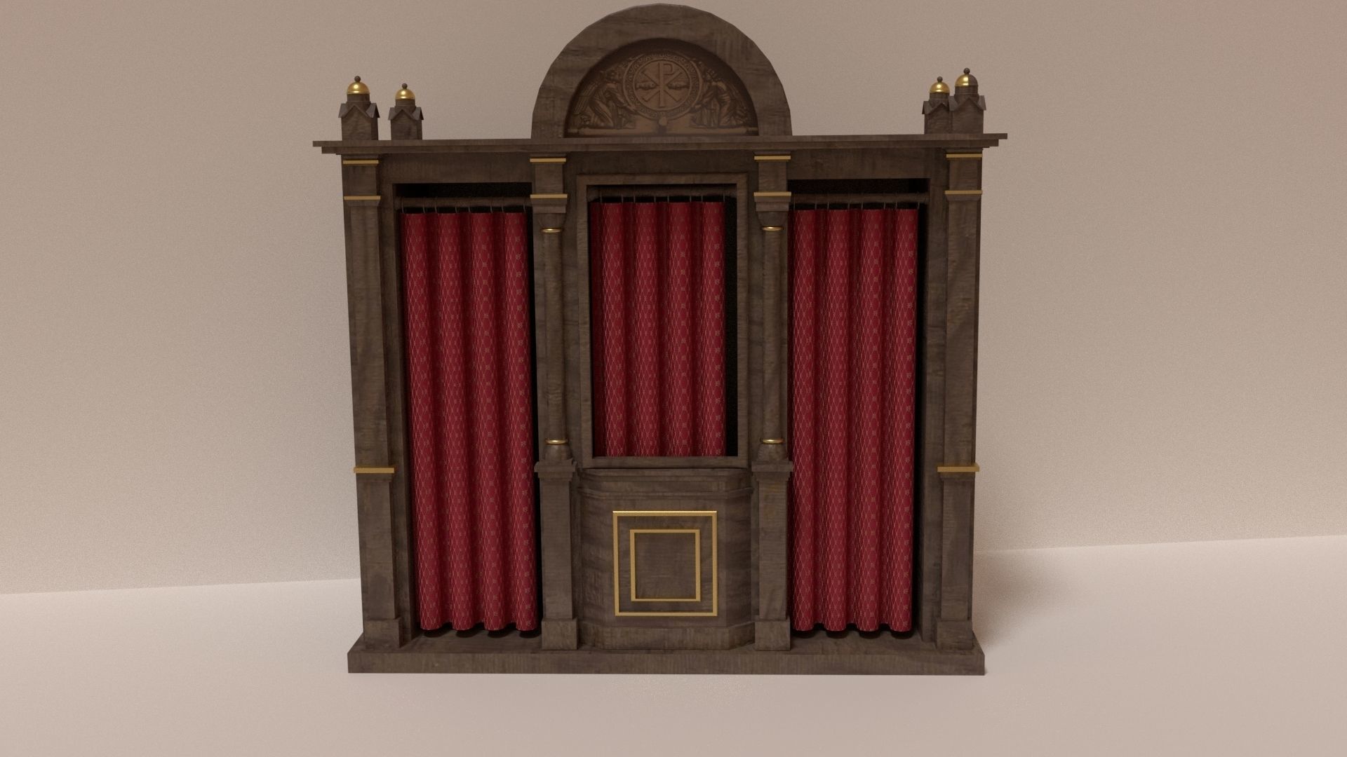 confessional chair 3D model_1