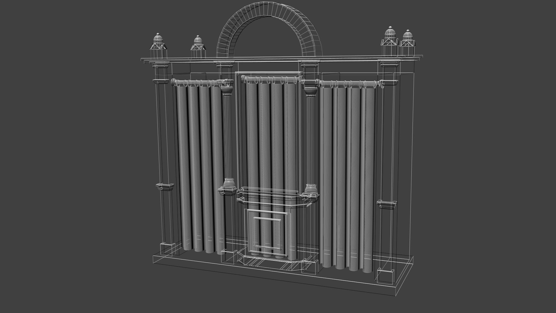 confessional chair 3D model_5