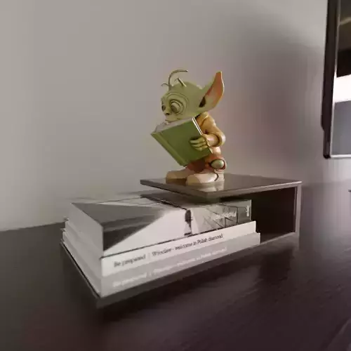 alien reading book book stand 