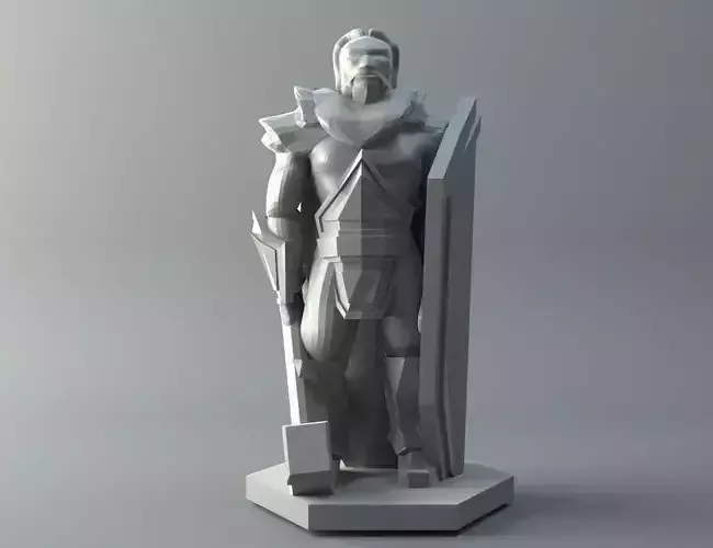 Priest statue of man holding axe Free 3D print model