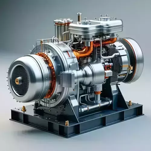 HighDetail Industrial Turbine Engine Model Low-poly 3D model
