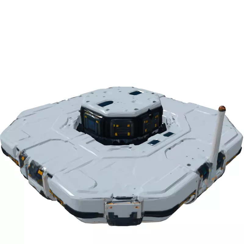 SciFi Hexagonal Landing Platform Low-poly 3D model_5