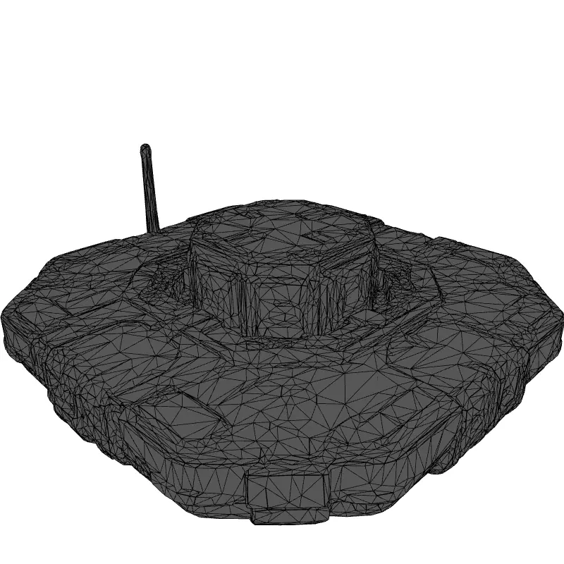 SciFi Hexagonal Landing Platform Low-poly 3D model_1