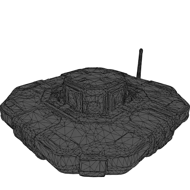 SciFi Hexagonal Landing Platform Low-poly 3D model_9