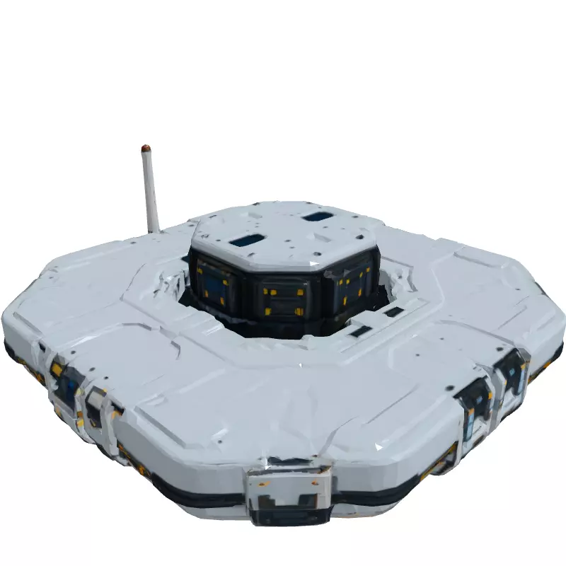SciFi Hexagonal Landing Platform Low-poly 3D model_3