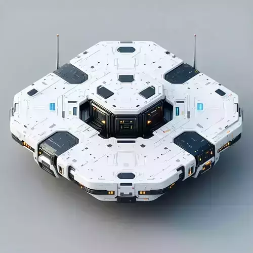 SciFi Hexagonal Landing Platform Low-poly 3D model SciFi Hexagonal Landing Platform Low-poly 3D model