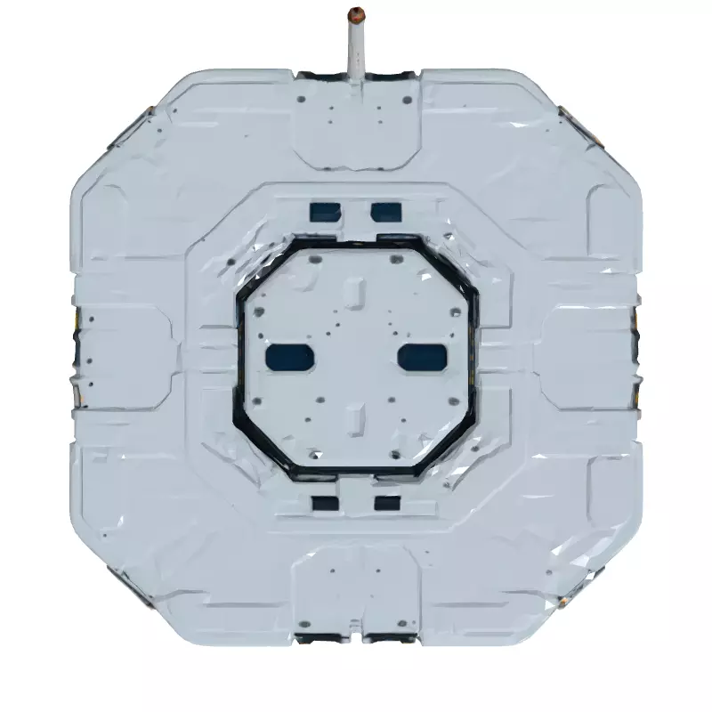 SciFi Hexagonal Landing Platform Low-poly 3D model_8