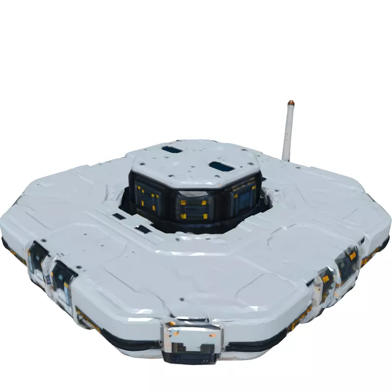 SciFi Hexagonal Landing Platform Low-poly 3D model_2