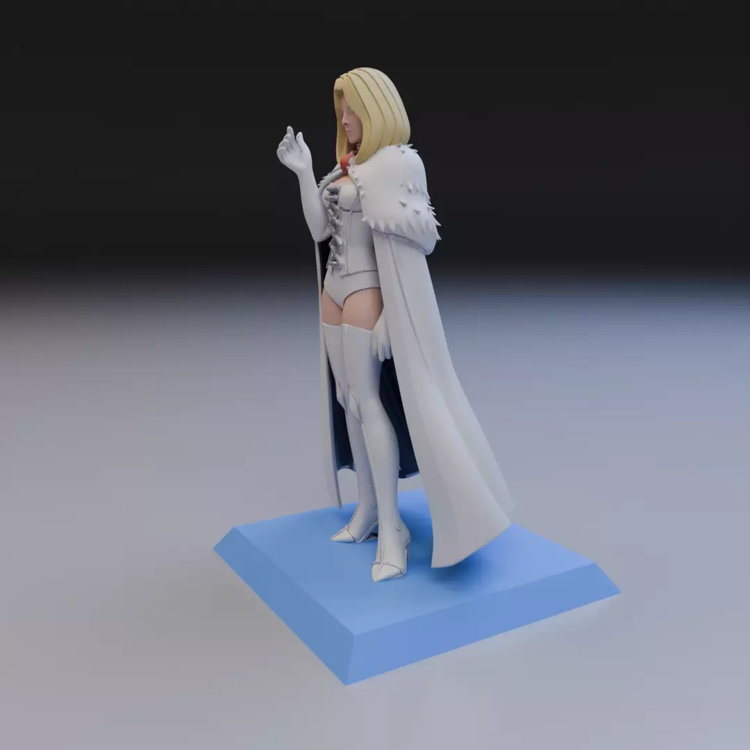 emma frost classic anime style 3D print model_9