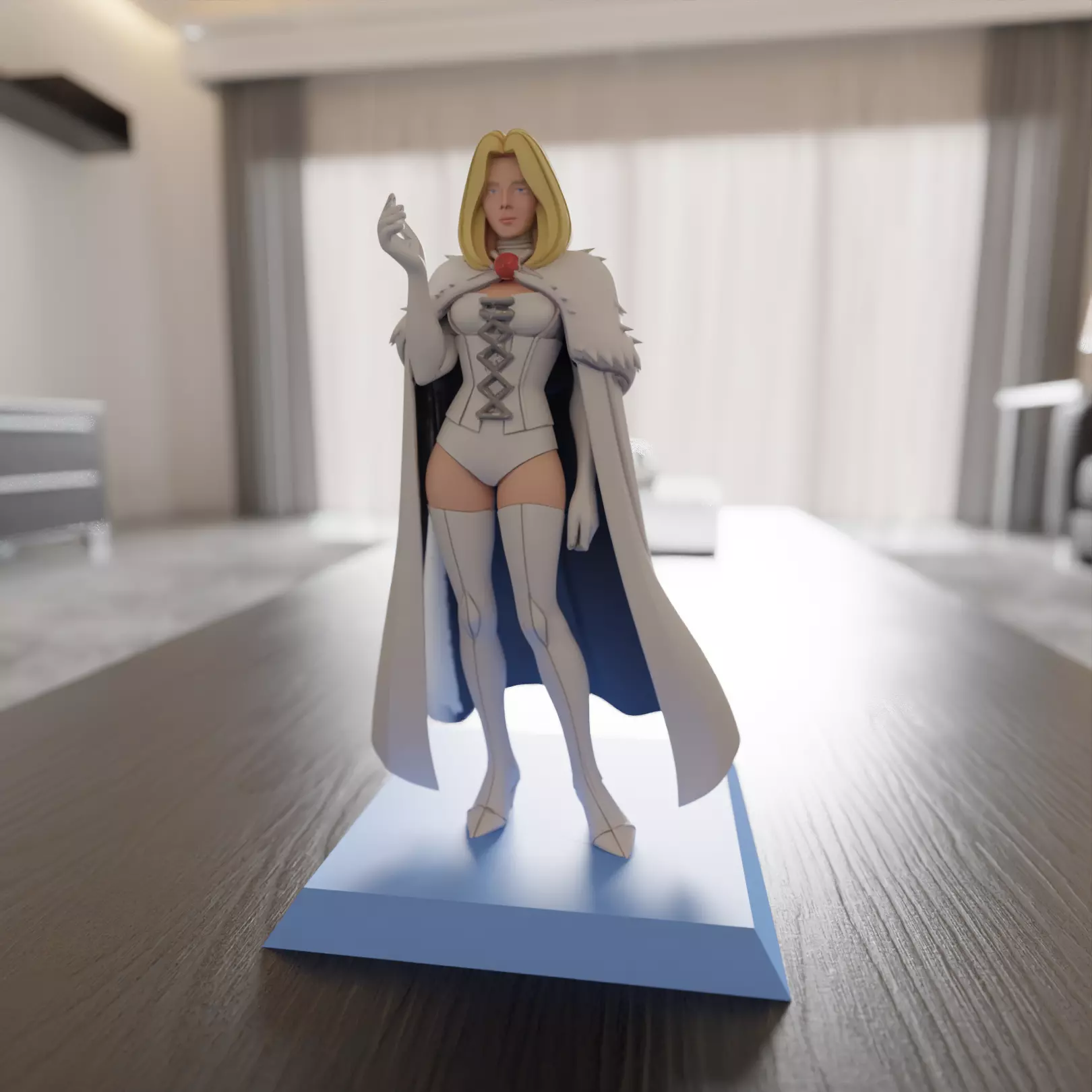 emma frost classic anime style 3D print model_0