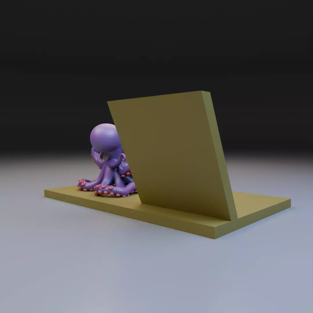 scholar octopus book stand 3D print model_7