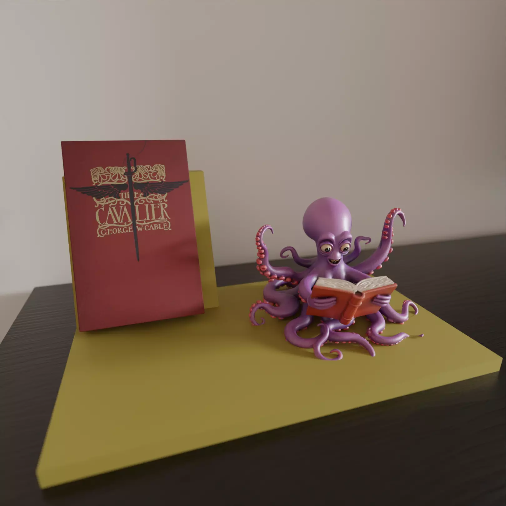 scholar octopus book stand 3D print model_0