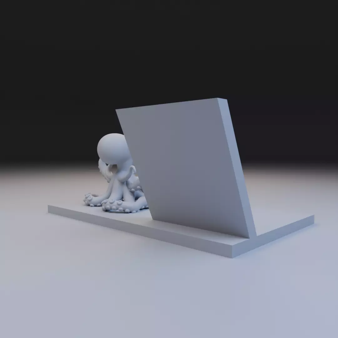 scholar octopus book stand 3D print model_8