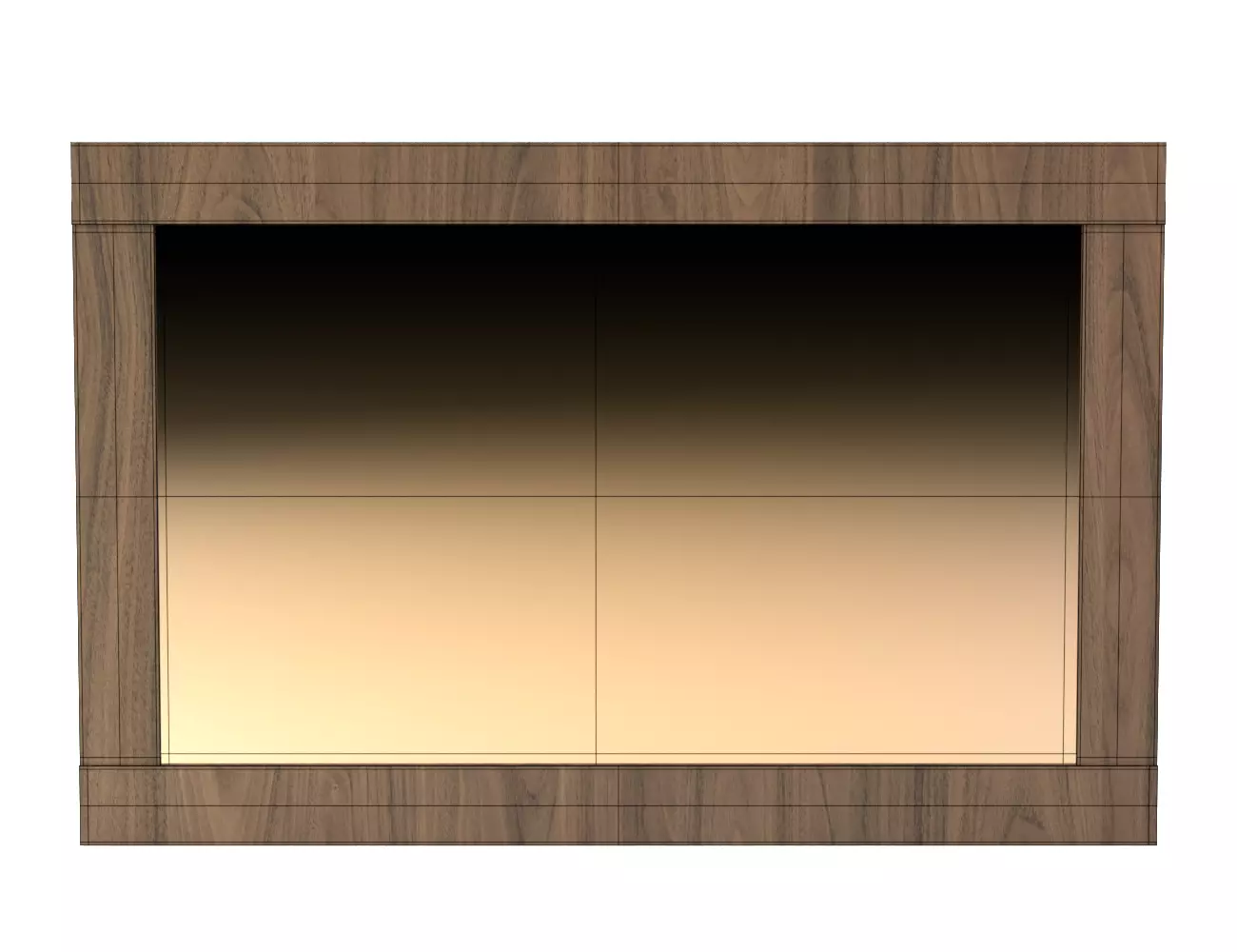 Mirror with Dark Frame Acacia 3D model_1