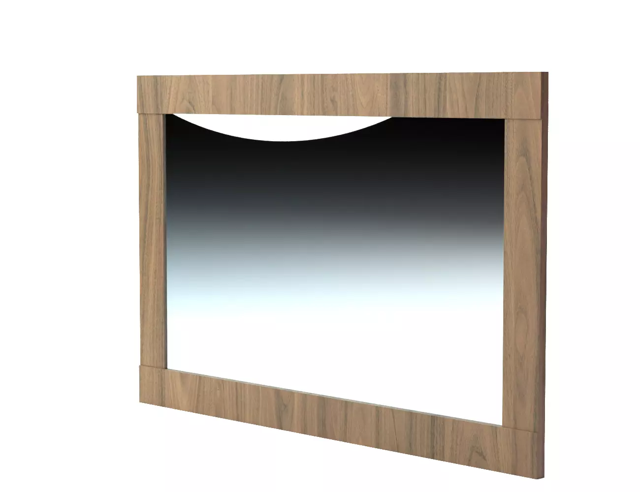 Mirror with Dark Frame Acacia 3D model_4