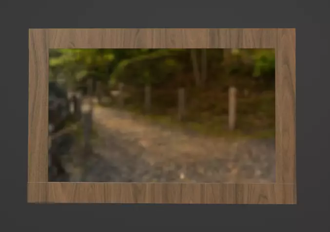 Mirror with Dark Frame Acacia 3D model_8