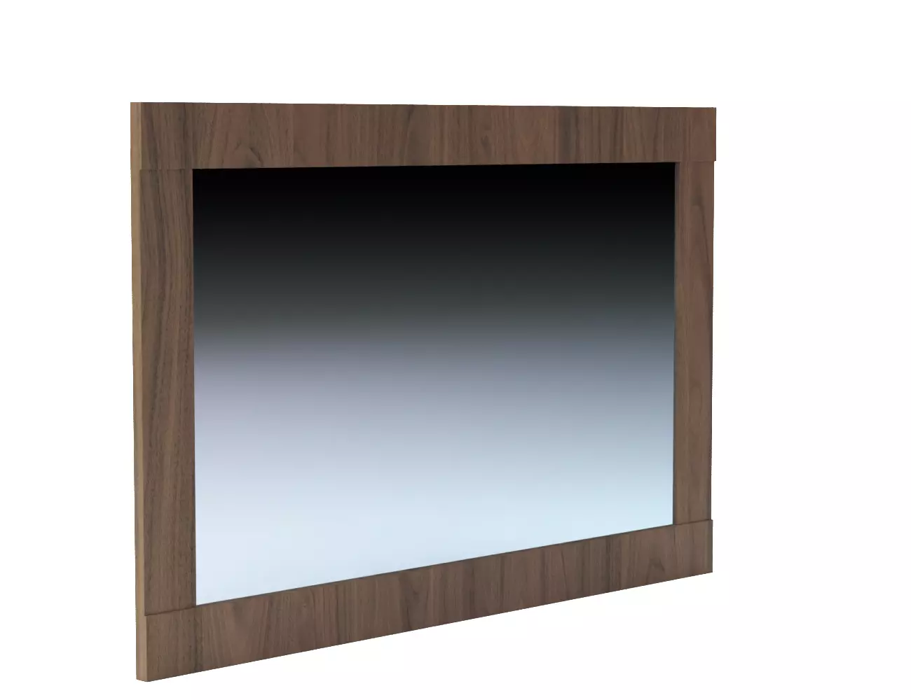 Mirror with Dark Frame Acacia 3D model_5