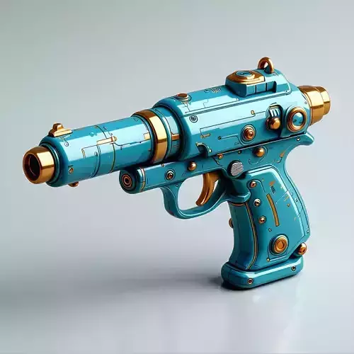 SciFi Blaster Pistol LowPoly Game Asset Low-poly 3D model