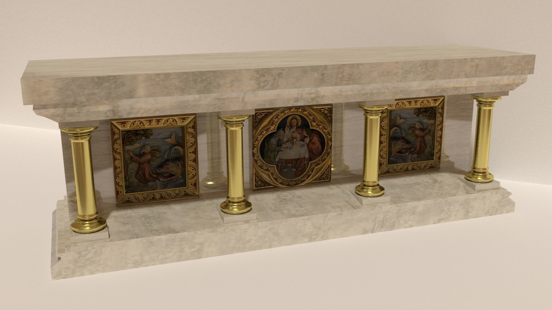 church altar 3D model_1