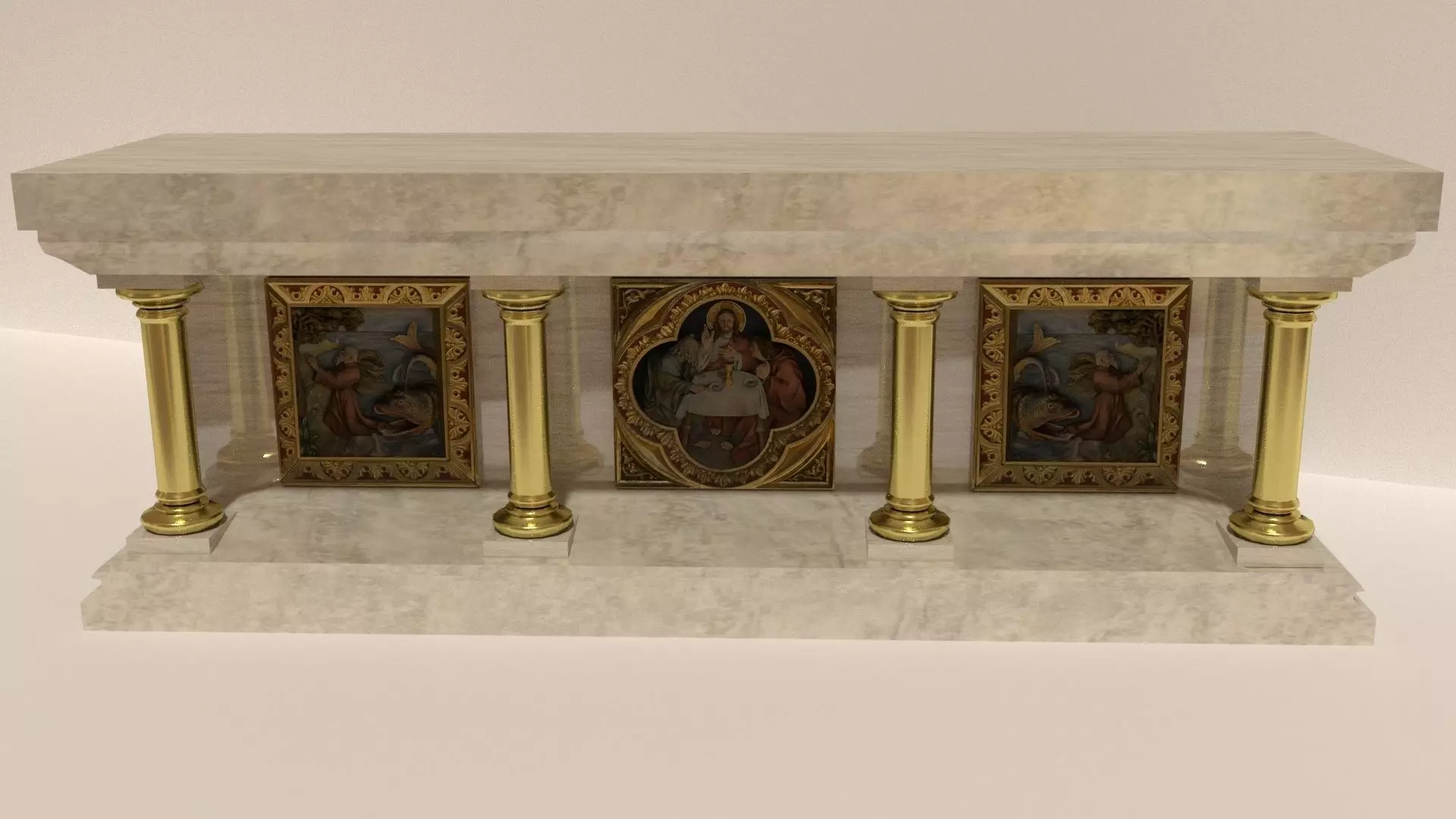 church altar 3D model_0