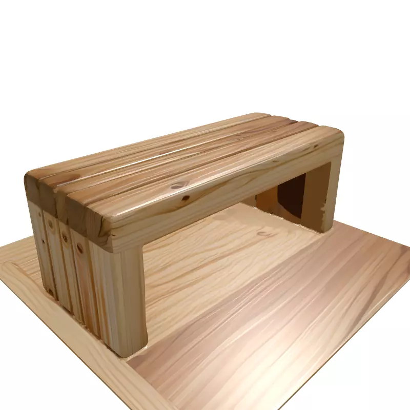 Simple Wooden Bench 3D Model Low-poly 3D model_6