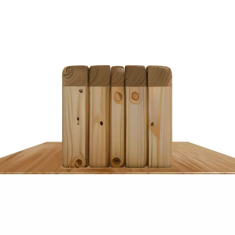 Simple Wooden Bench 3D Model Low-poly 3D model_4