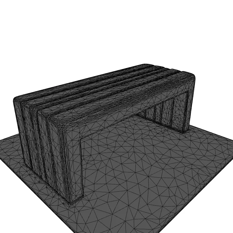 Simple Wooden Bench 3D Model Low-poly 3D model_9