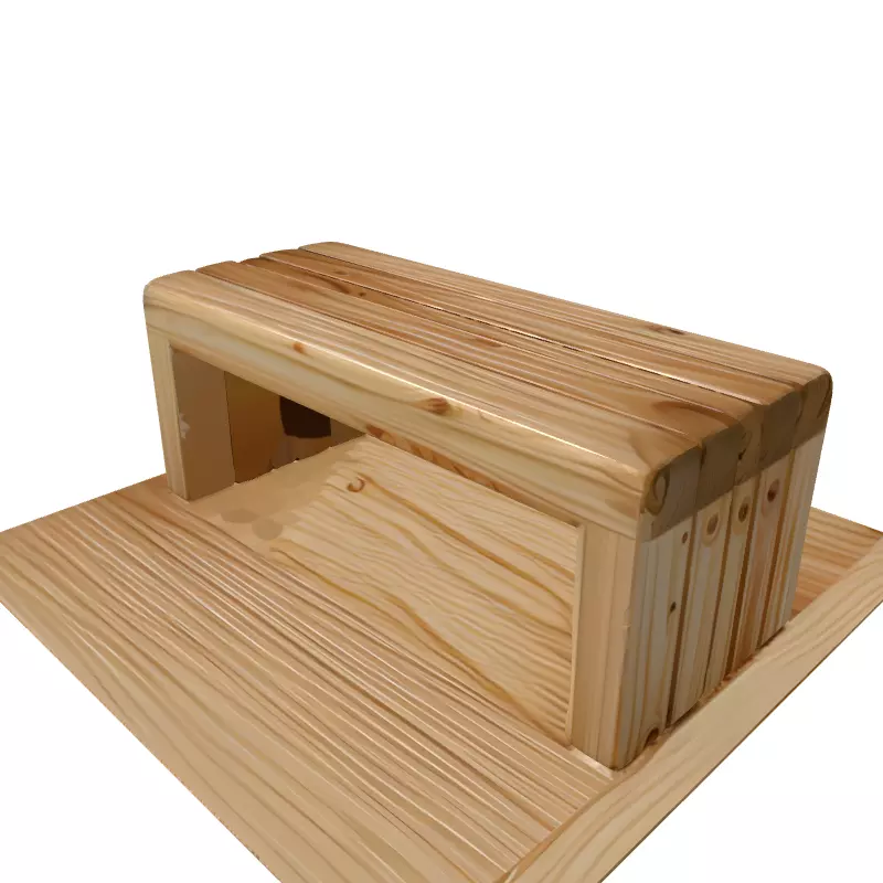 Simple Wooden Bench 3D Model Low-poly 3D model_5