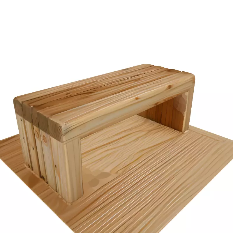 Simple Wooden Bench 3D Model Low-poly 3D model_2